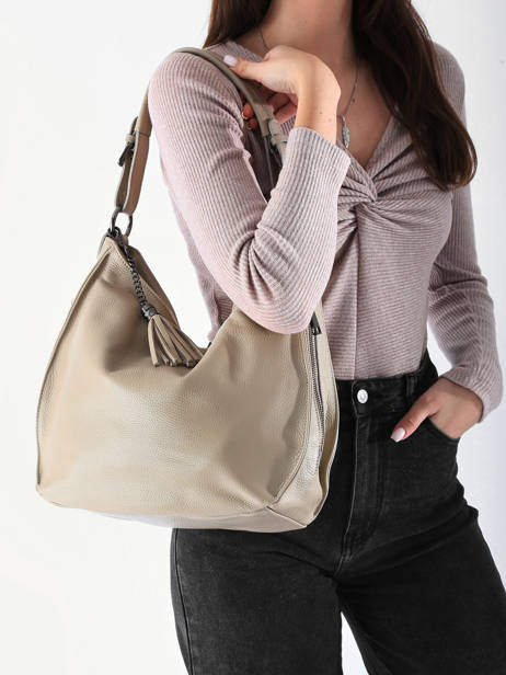 Sac Porté épaule Caviar Cuir Milano Beige caviar CA24069 vue secondaire 1