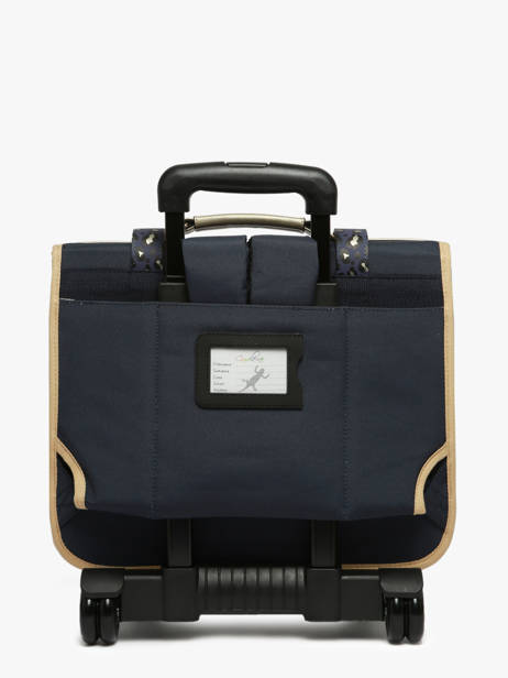 Cartable à Roulettes Enfant 2 Compartiments Cameleon Bleu vintage fantasy CR38 vue secondaire 5