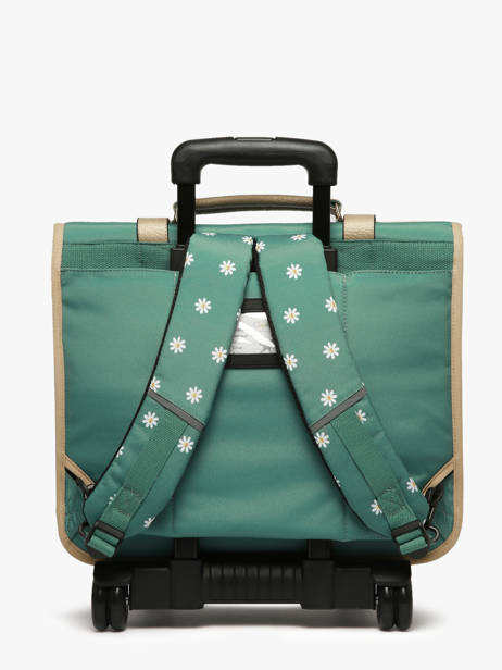 Cartable à Roulettes 3 Compartiments Cameleon Vert vintage fantasy CR41 vue secondaire 4