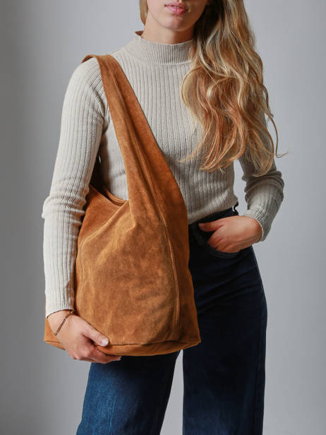 Sac Porté épaule Velvet Cuir Milano Marron velvet VE25065 vue secondaire 1