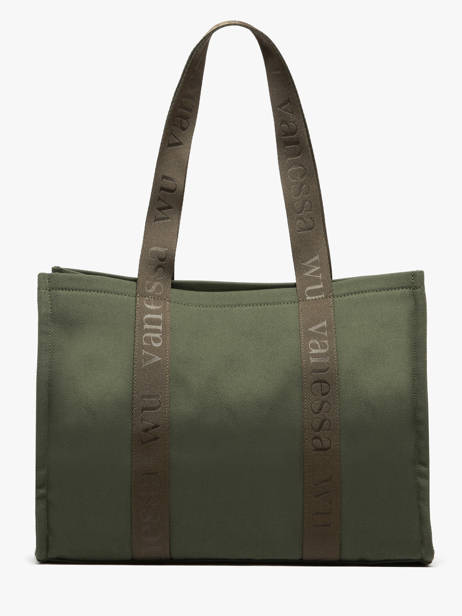 Sac Porté épaule Cabas Coton Vanessa wu Vert cabas MA0135 vue secondaire 3