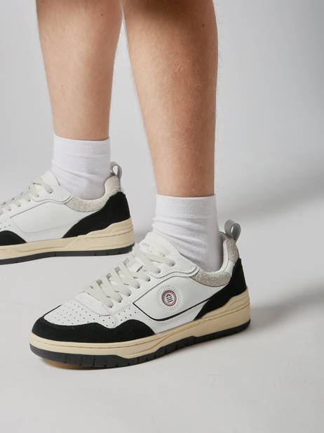 Sneakers La Vernaz En Cuir Serge blanco Noir men CHA2340P vue secondaire 1