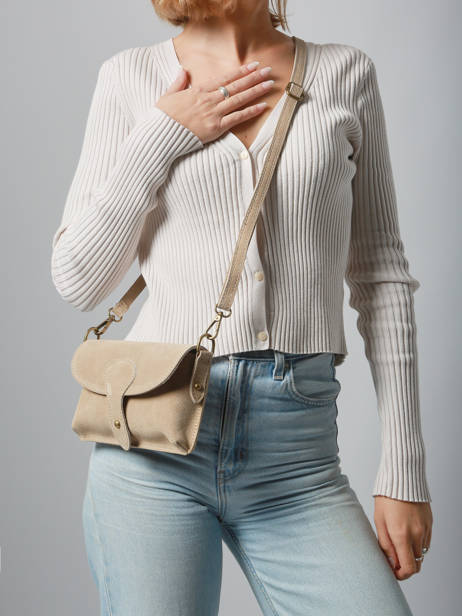 Sac Bandoulière Velvet Milano Beige velvet VE260612 vue secondaire 1