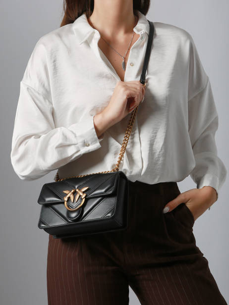 Sac Bandoulière Love Bag Icon Pinko Noir love bag icon 4550A2OS vue secondaire 1