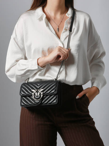 Sac Bandoulière Love Bag Quilt Cuir Pinko Noir love bag quilt A0GK vue secondaire 1