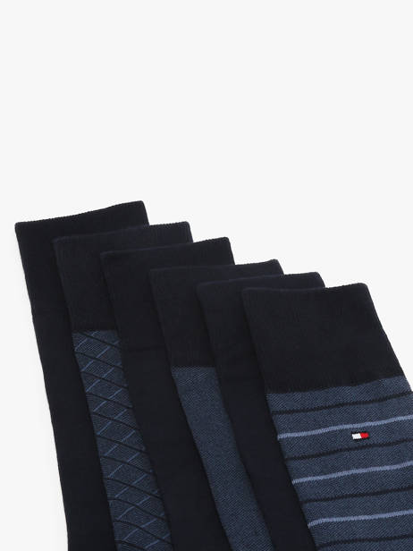 Chaussettes Homme 6 Paires Boîte Cadeau Tommy hilfiger Bleu socks 71235373 vue secondaire 3