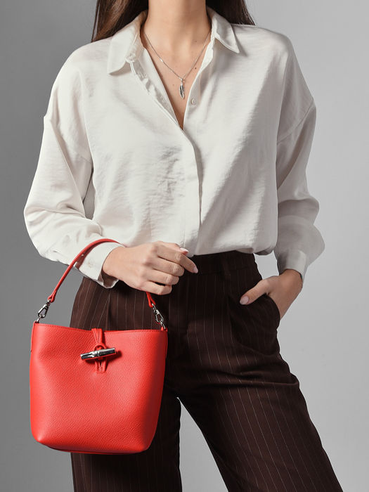 Longchamp Le roseau Sacs porté travers Rouge