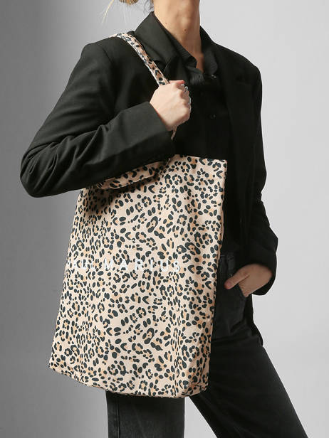 Tote Bag Leaopard Beige Cadeau Coton Paul marius Beige cadeau L25 vue secondaire 1