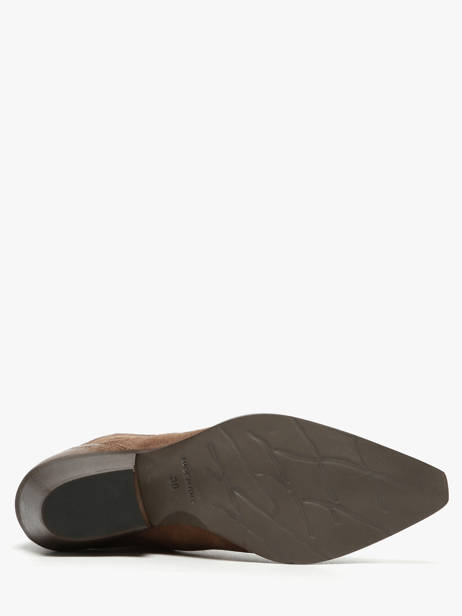 Santiags à Talon Tronchetti Texani En Cuir Metisse Marron women Bottines texanes fabriquées dans des matériaux souples et entièrement brossées et vieillies à la main. vue secondaire 4