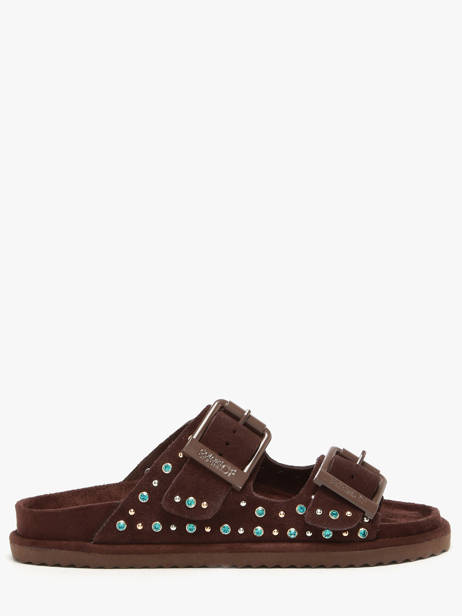 Sandales En Cuir Colors of california Marron women CBIOW05N