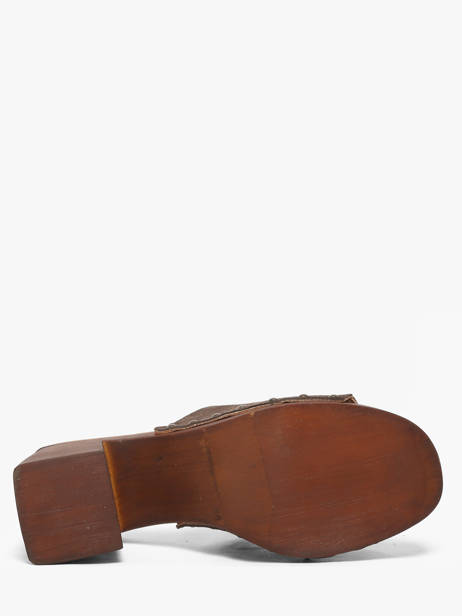 Mules à Talon En Cuir Semerdjian Marron accessoires LAILA vue secondaire 4