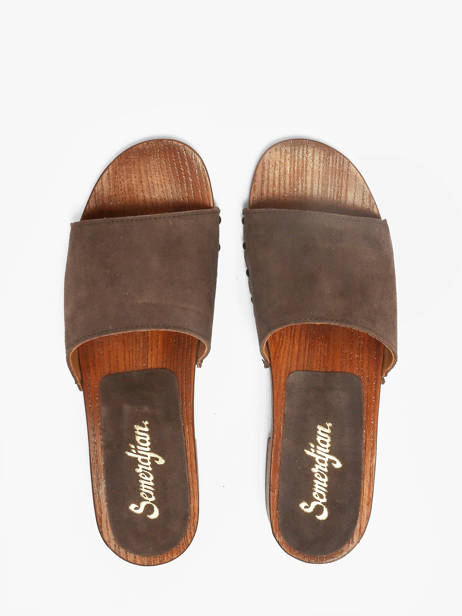 Mules En Cuir Semerdjian Marron accessoires IOLE vue secondaire 3