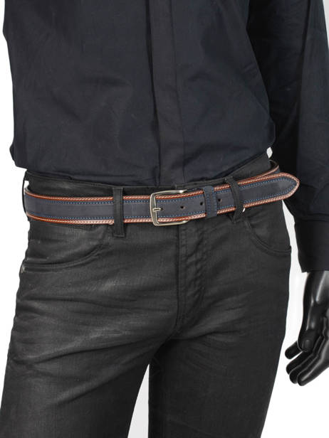Ceinture Homme Ajustable Jean Petit prix cuir Bleu belt 3709-35 vue secondaire 2